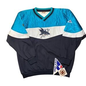 Vintage NHL Apex One Sharks Quilted Sweater